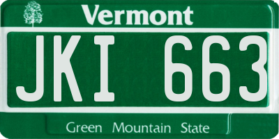 VT license plate JKI663