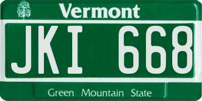 VT license plate JKI668