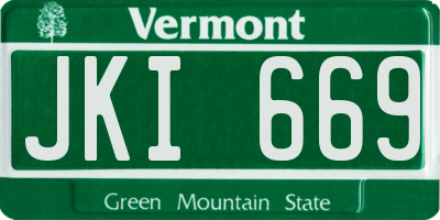 VT license plate JKI669