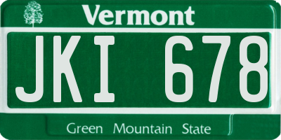 VT license plate JKI678