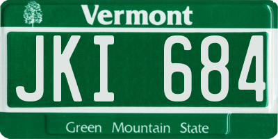 VT license plate JKI684