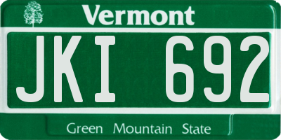 VT license plate JKI692