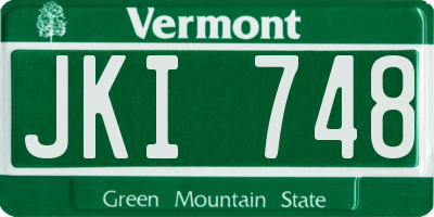 VT license plate JKI748
