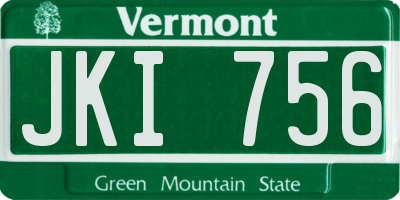 VT license plate JKI756