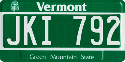VT license plate JKI792