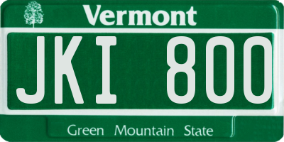 VT license plate JKI800