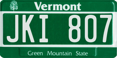 VT license plate JKI807