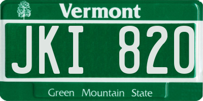 VT license plate JKI820