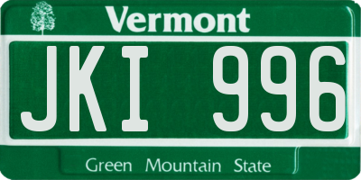 VT license plate JKI996