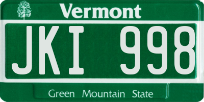 VT license plate JKI998
