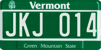 VT license plate JKJ014