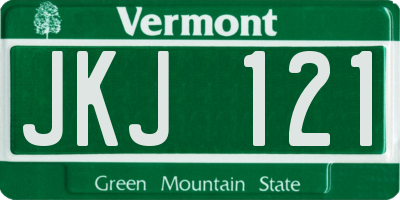 VT license plate JKJ121