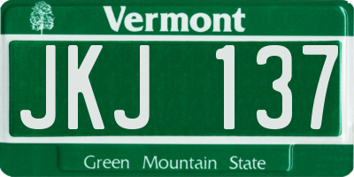 VT license plate JKJ137
