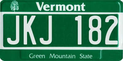 VT license plate JKJ182