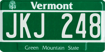 VT license plate JKJ248