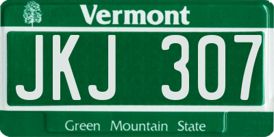 VT license plate JKJ307