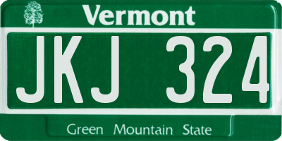 VT license plate JKJ324
