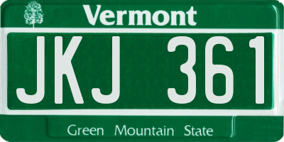VT license plate JKJ361