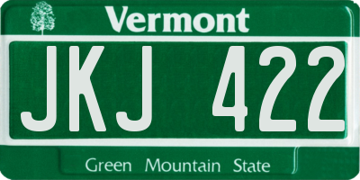 VT license plate JKJ422