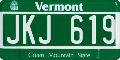 VT license plate JKJ619