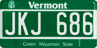 VT license plate JKJ686