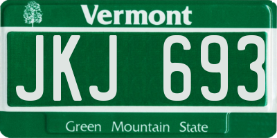 VT license plate JKJ693