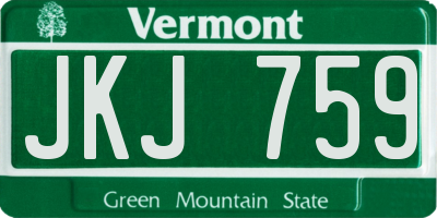 VT license plate JKJ759