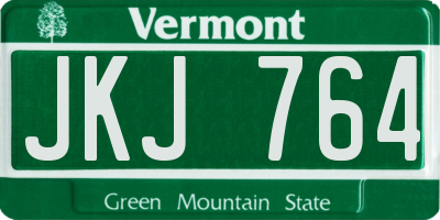 VT license plate JKJ764