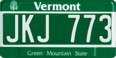 VT license plate JKJ773