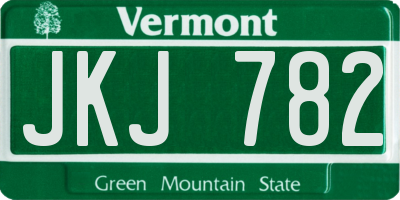 VT license plate JKJ782