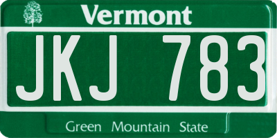 VT license plate JKJ783