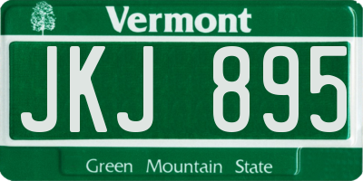 VT license plate JKJ895
