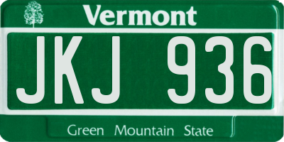 VT license plate JKJ936