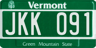 VT license plate JKK091