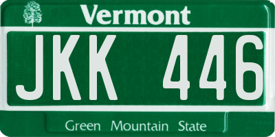 VT license plate JKK446