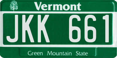 VT license plate JKK661