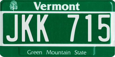 VT license plate JKK715