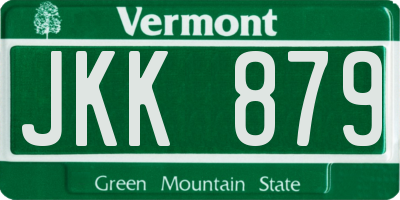 VT license plate JKK879