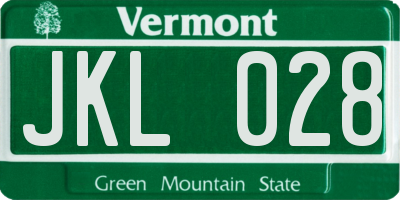 VT license plate JKL028