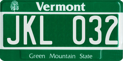 VT license plate JKL032