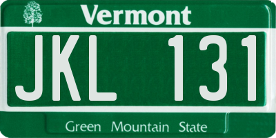 VT license plate JKL131