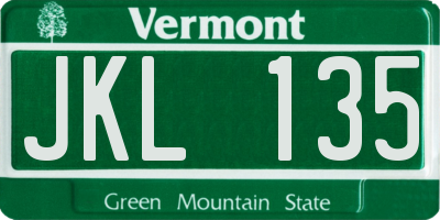 VT license plate JKL135