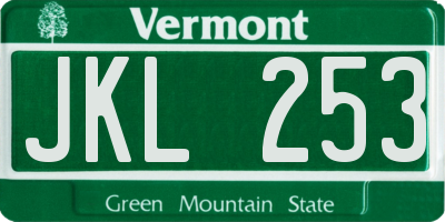 VT license plate JKL253