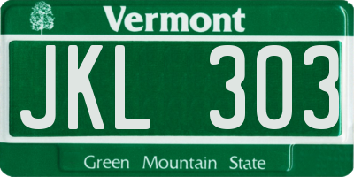 VT license plate JKL303