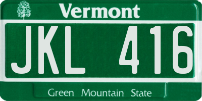 VT license plate JKL416