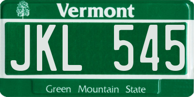 VT license plate JKL545