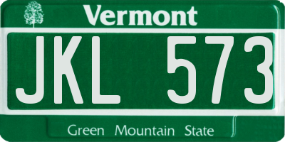 VT license plate JKL573