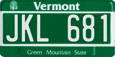 VT license plate JKL681