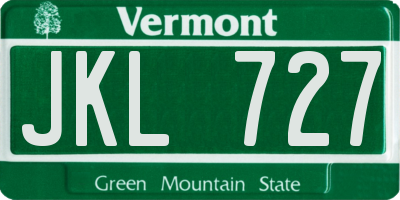 VT license plate JKL727