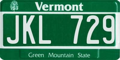 VT license plate JKL729